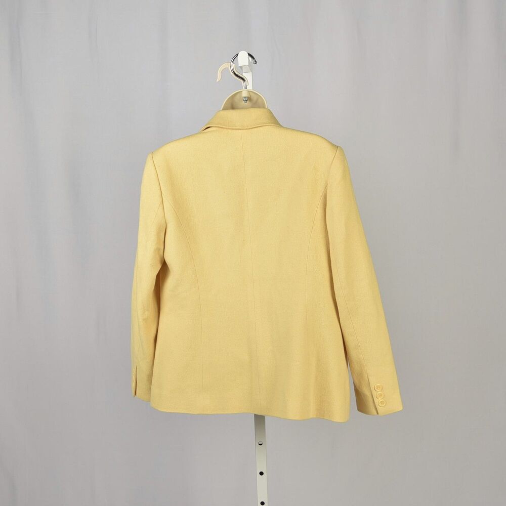 Talbots Butter Yellow Structured Wool Blend Button Down Blazer Size 6P - Picture 2 of 2